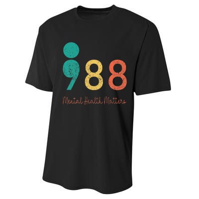 988 Semicolon Mental Health Matters Suicide Prevention Retro Performance Sprint T-Shirt