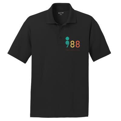 988 Semicolon Mental Health Matters Suicide Prevention Retro PosiCharge RacerMesh Polo