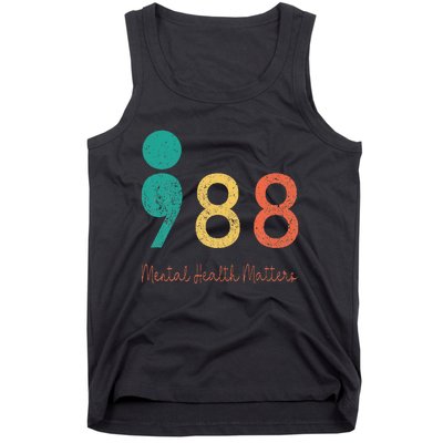 988 Semicolon Mental Health Matters Suicide Prevention Retro Tank Top