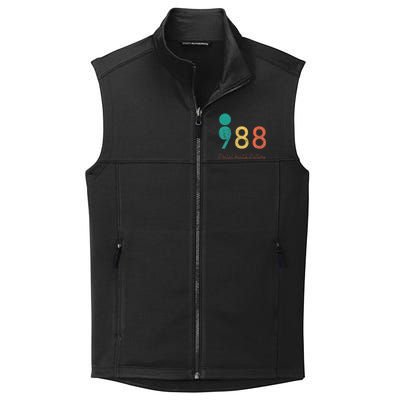 988 Semicolon Mental Health Matters Suicide Prevention Retro Collective Smooth Fleece Vest