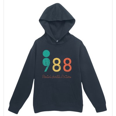 988 Semicolon Mental Health Matters Suicide Prevention Retro Urban Pullover Hoodie