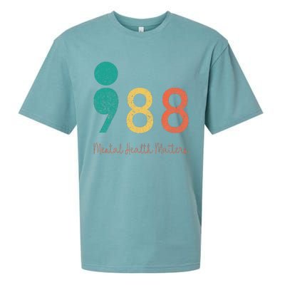 988 Semicolon Mental Health Matters Suicide Prevention Retro Sueded Cloud Jersey T-Shirt