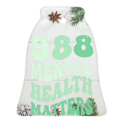 988 Semicolon Mental Health Matters Suicide Prevention Retro Ceramic Bell Ornament