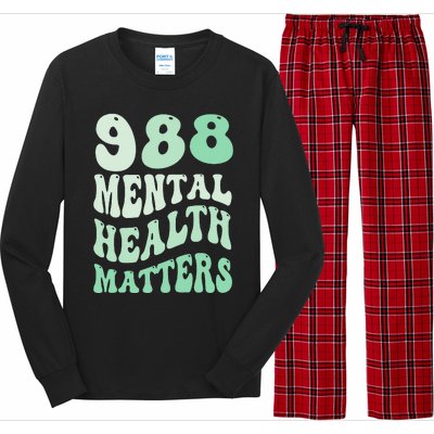 988 Semicolon Mental Health Matters Suicide Prevention Retro Long Sleeve Pajama Set