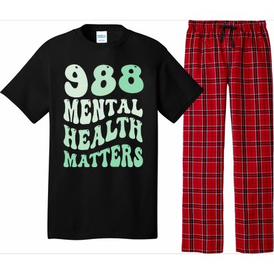 988 Semicolon Mental Health Matters Suicide Prevention Retro Pajama Set