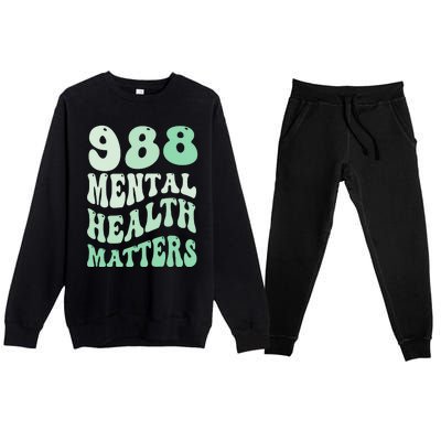 988 Semicolon Mental Health Matters Suicide Prevention Retro Premium Crewneck Sweatsuit Set