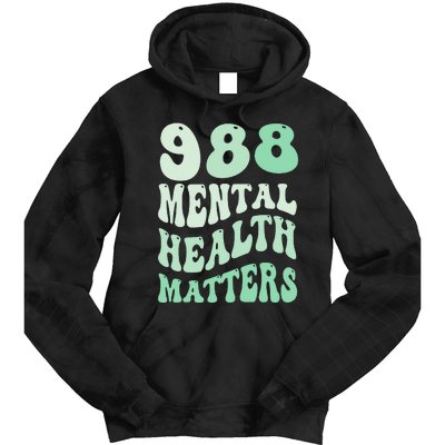 988 Semicolon Mental Health Matters Suicide Prevention Retro Tie Dye Hoodie