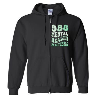 988 Semicolon Mental Health Matters Suicide Prevention Retro Full Zip Hoodie