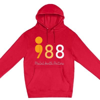 988 Semicolon Mental Health Matters Suicide Prevention Retro Premium Pullover Hoodie