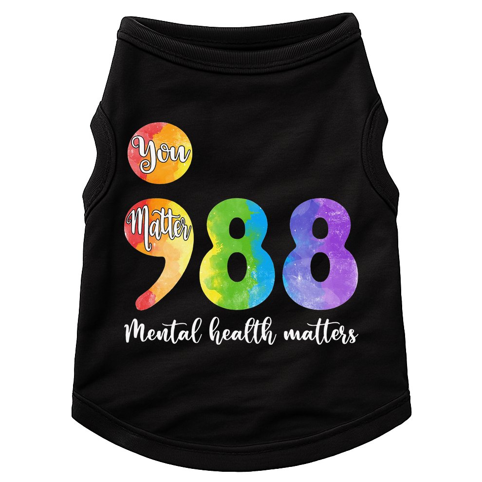 988 Semicolon Mental Health Matters You Matter Doggie Tank