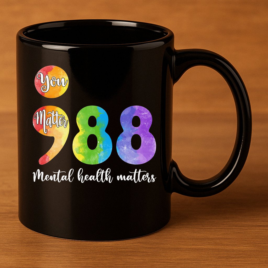 988 Semicolon Mental Health Matters You Matter 11oz C Handle Ceramic Mug