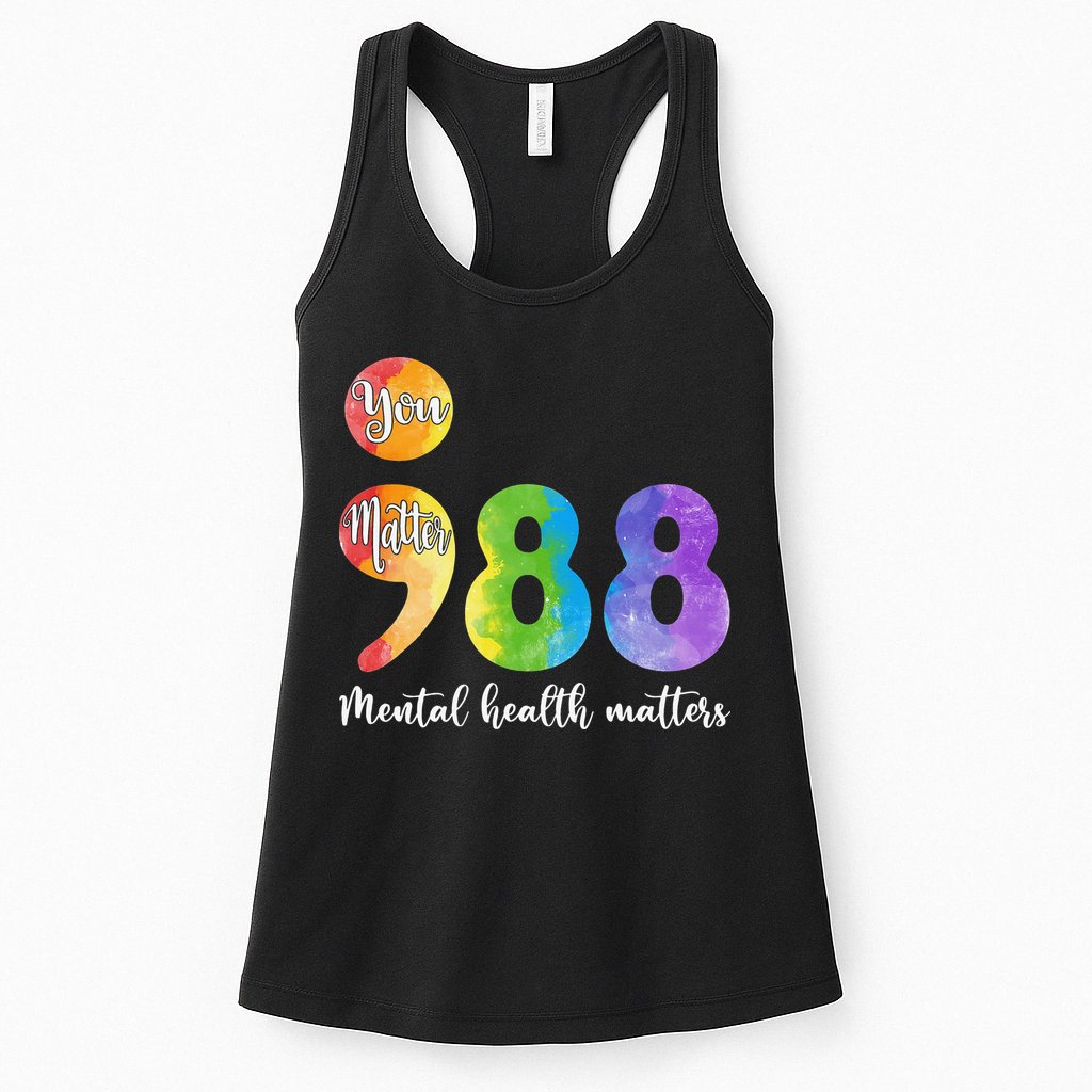 988 Semicolon Mental Health Matters You Matter Womens Tank Top