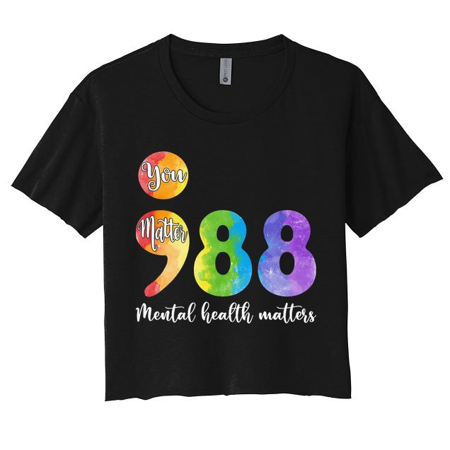988 Semicolon Mental Health Matters You Matter Crop Top