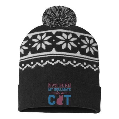 99% Sure My Soulmate Is A Cat USA-Made Snowflake Beanie