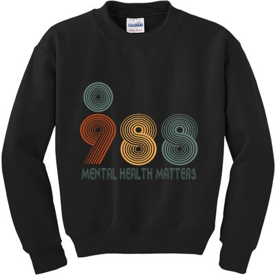 988 Semicolon Mental Health Matters Kids Sweatshirt