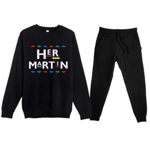 90s Sitcom Nostalgia Her Martin Couples Matching Outfit Premium Crewneck Sweatsuit Set