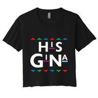 90s Sitcom Nostalgia His Gina Couples Matching Gift Outfit Women's Crop Top Tee