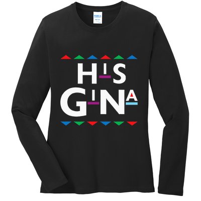 90s Sitcom Nostalgia His Gina Couples Matching Gift Outfit Ladies Long Sleeve Shirt