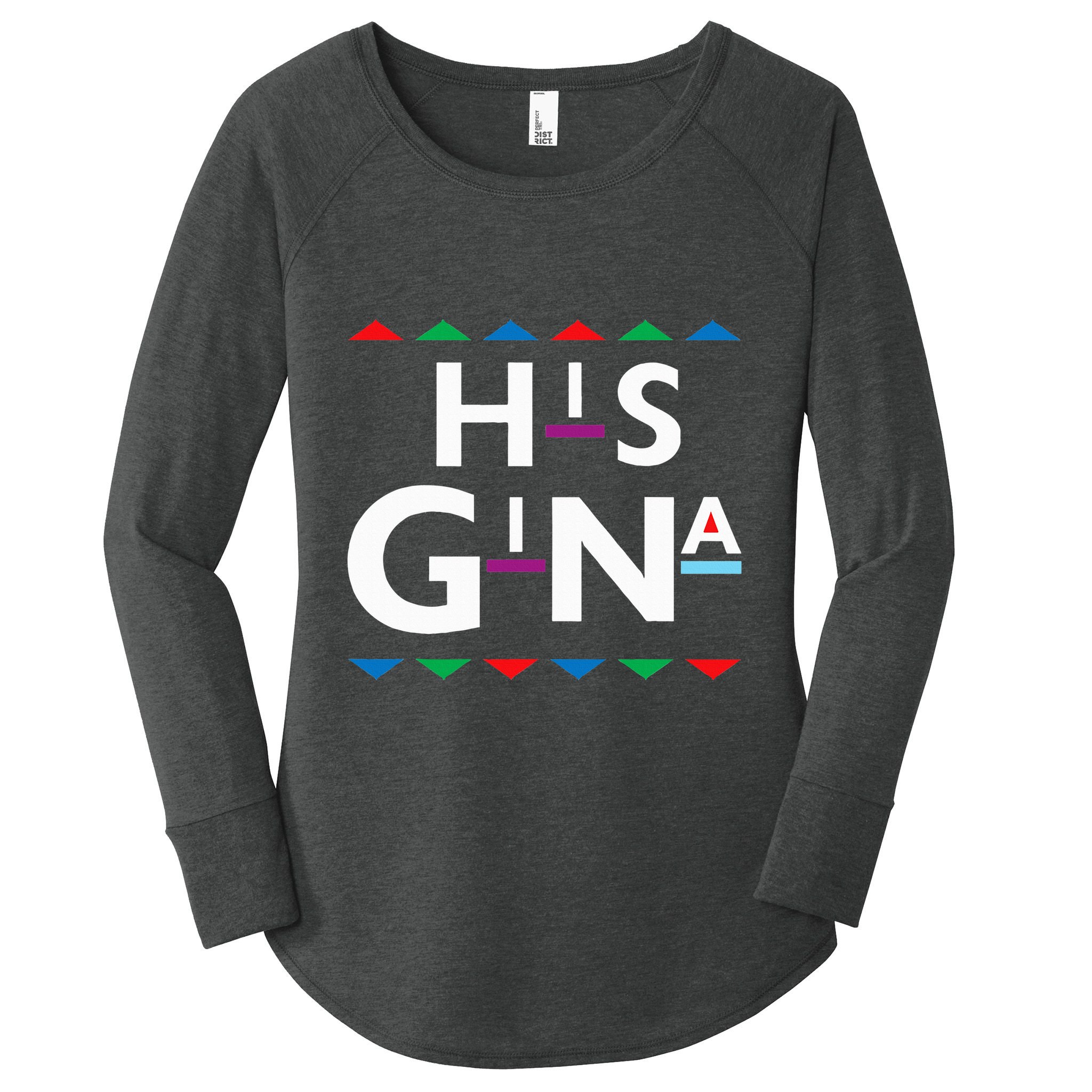 90s Sitcom Nostalgia His Gina Couples Matching Gift Outfit Women's Perfect Tri Tunic Long Sleeve Shirt