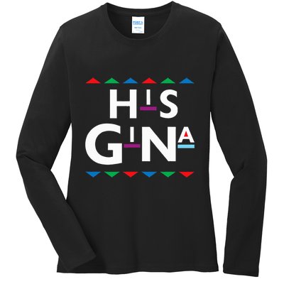90s Sitcom Nostalgia His Gina Couples Matching Gift Outfit Ladies Long Sleeve Shirt