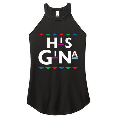 90s Sitcom Nostalgia His Gina Couples Matching Gift Outfit Women's Perfect Tri Rocker Tank