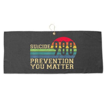 988 Suicide Prevention Awareness Mental Health Large Microfiber Waffle Golf Towel