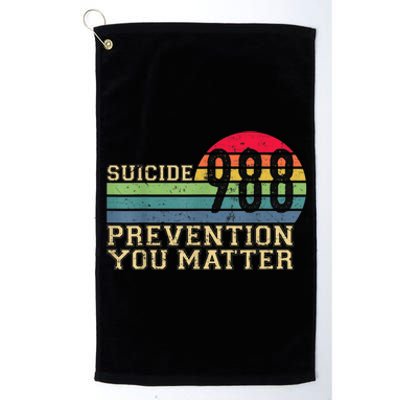 988 Suicide Prevention Awareness Mental Health Platinum Collection Golf Towel