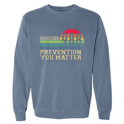 988 Suicide Prevention Awareness Mental Health Garment-Dyed Sweatshirt