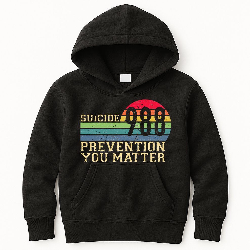 988 Suicide Prevention Awareness Mental Health Kids Hoodie