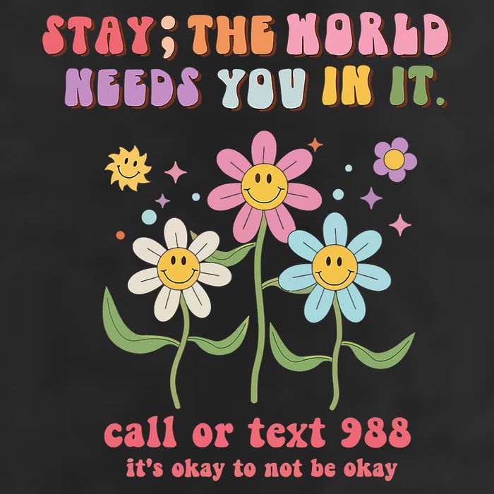 988 Suicide Prevention Retro Groovy Stay The World Needs You Cool Comfort Performance Bucket Hat