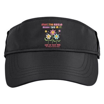 988 Suicide Prevention Retro Groovy Stay The World Needs You Adult Drive Performance Visor