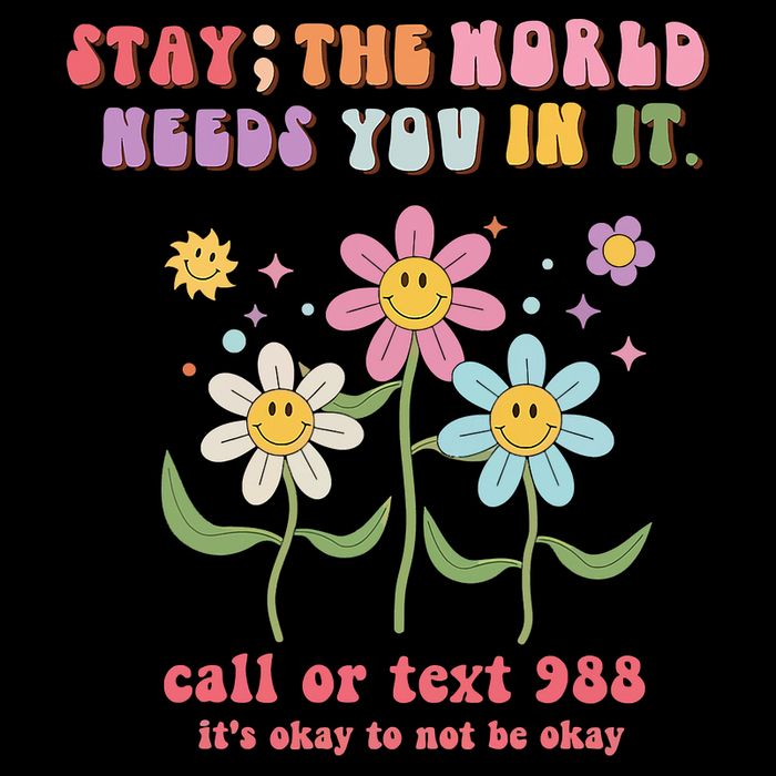 988 Suicide Prevention Retro Groovy Stay The World Needs You Kids T-Shirt