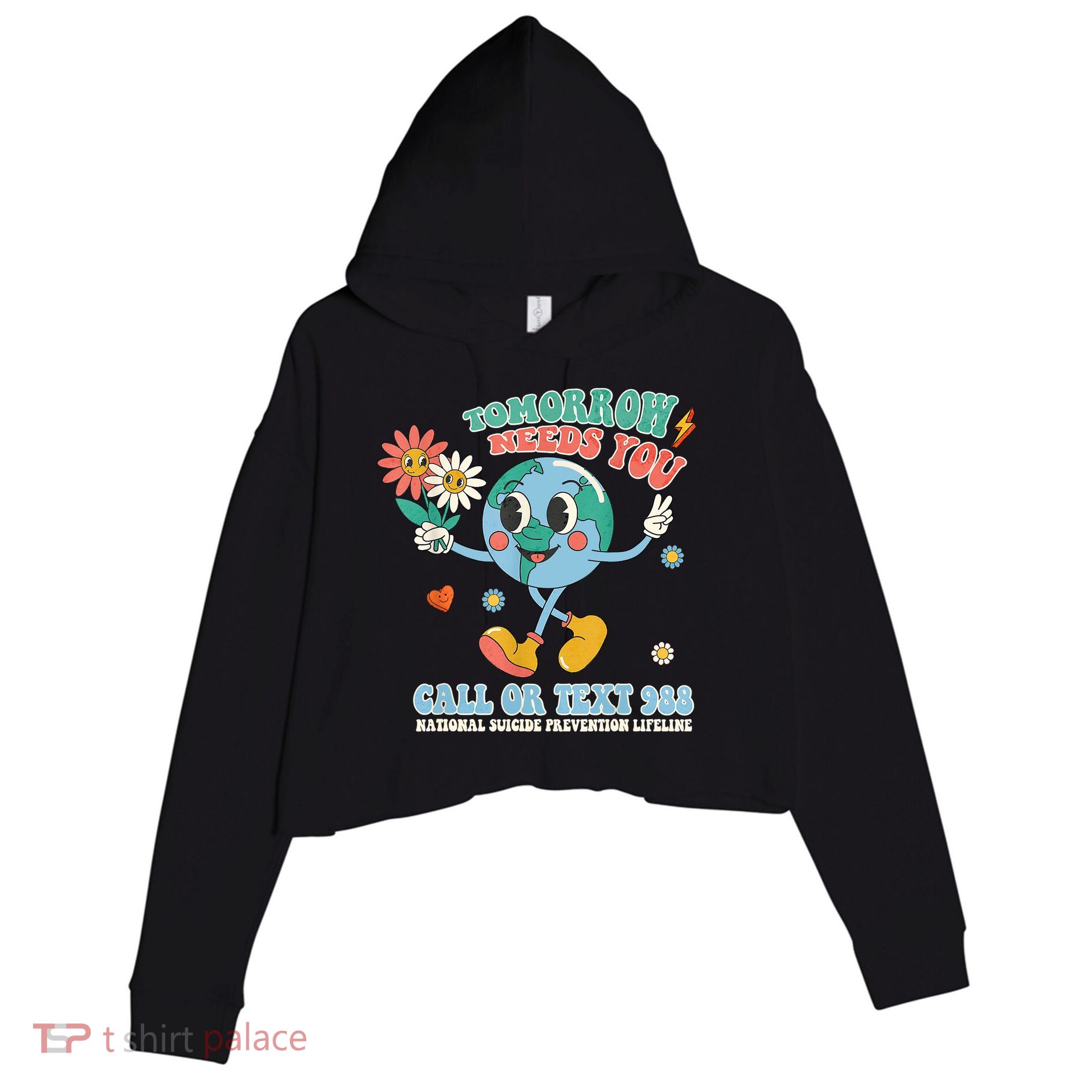 988 Suicide Prevention Stay Tomorrow Needs You Mental Health Crop Fleece Hoodie
