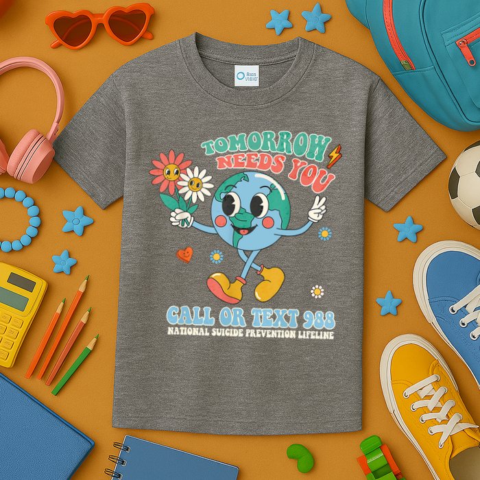 988 Suicide Prevention Stay Tomorrow Needs You Mental Health Kids T-Shirt