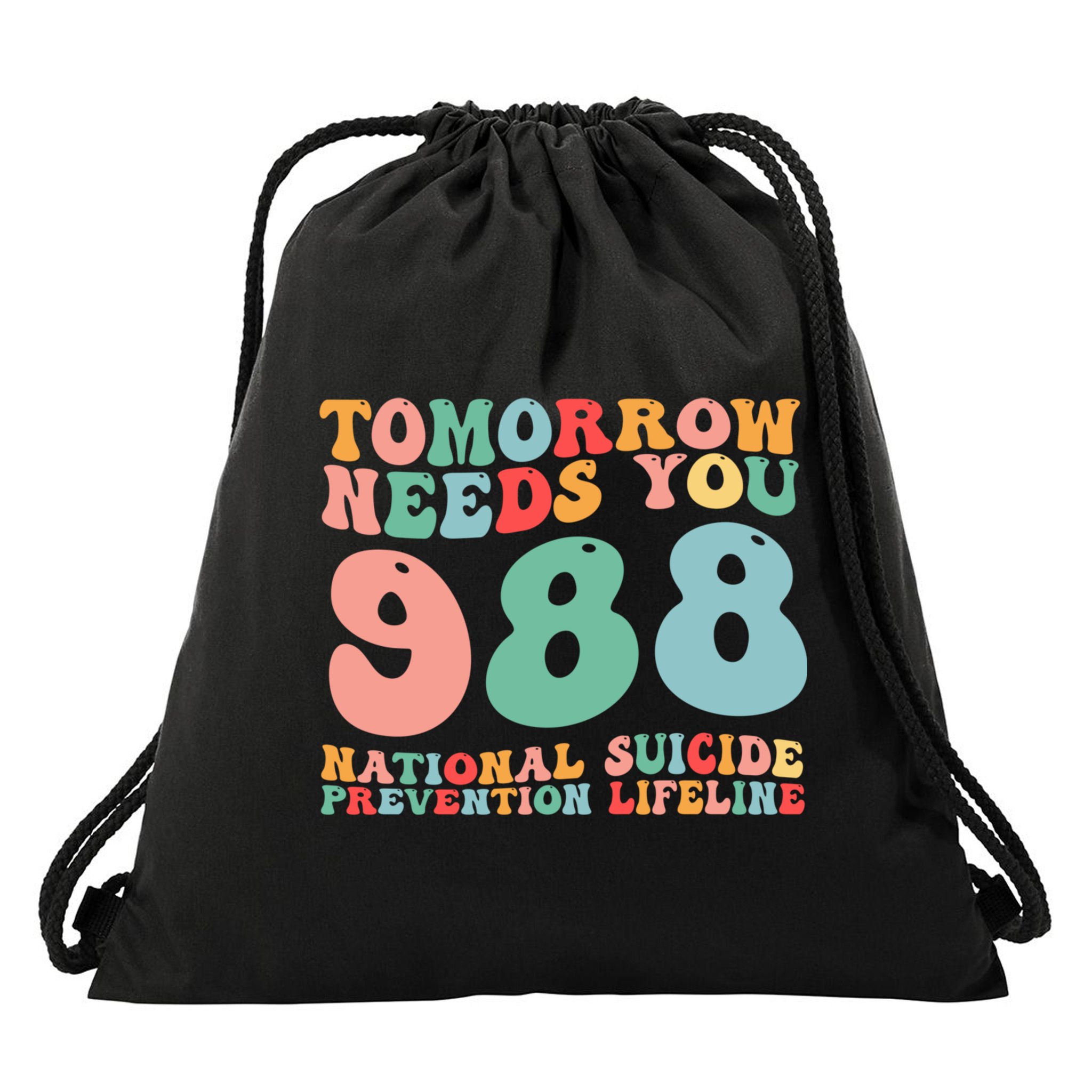 988 Suicide Prevention National Suicide Prevention Lifeline Drawstring Bag