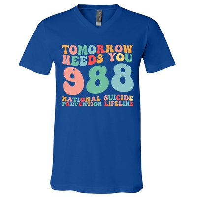 988 Suicide Prevention National Suicide Prevention Lifeline V-Neck T-Shirt
