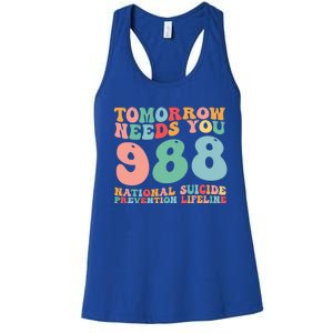 988 Suicide Prevention National Suicide Prevention Lifeline Women's Racerback Tank