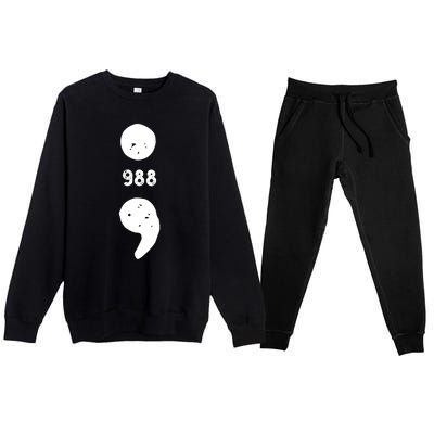 988 Suicide Prevention 988 Comma Premium Crewneck Sweatsuit Set