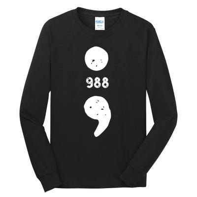 988 Suicide Prevention 988 Comma Tall Long Sleeve T-Shirt