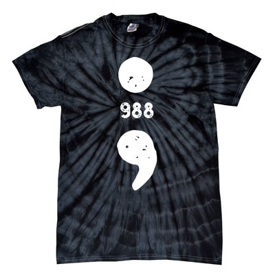 988 Suicide Prevention 988 Comma Tie-Dye T-Shirt