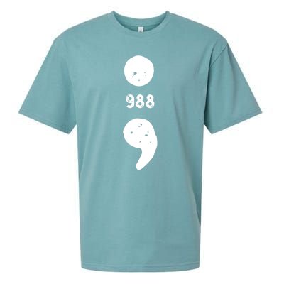 988 Suicide Prevention 988 Comma Sueded Cloud Jersey T-Shirt