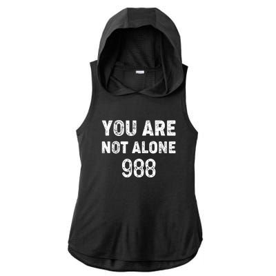 988 Suicide Prevention 988 Ladies PosiCharge Tri-Blend Wicking Draft Hoodie Tank