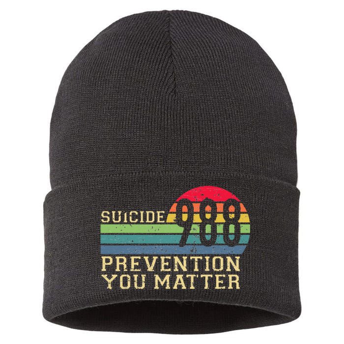 988 Suicide Prevention Awareness Mental Health Sustainable Knit Beanie