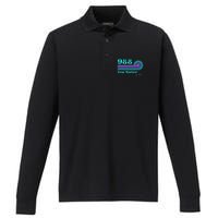 988 Suicide Prevention Mental Health Awareness Retro Teal Performance Long Sleeve Polo