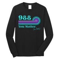 988 Suicide Prevention Mental Health Awareness Retro Teal Long Sleeve Shirt