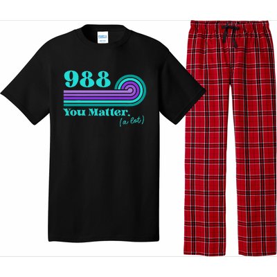 988 Suicide Prevention Mental Health Awareness Retro Teal Pajama Set