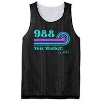 988 Suicide Prevention Mental Health Awareness Retro Teal Mesh Reversible Basketball Jersey Tank