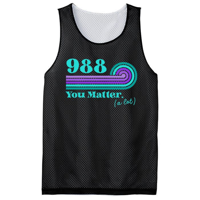 988 Suicide Prevention Mental Health Awareness Retro Teal Mesh Reversible Basketball Jersey Tank