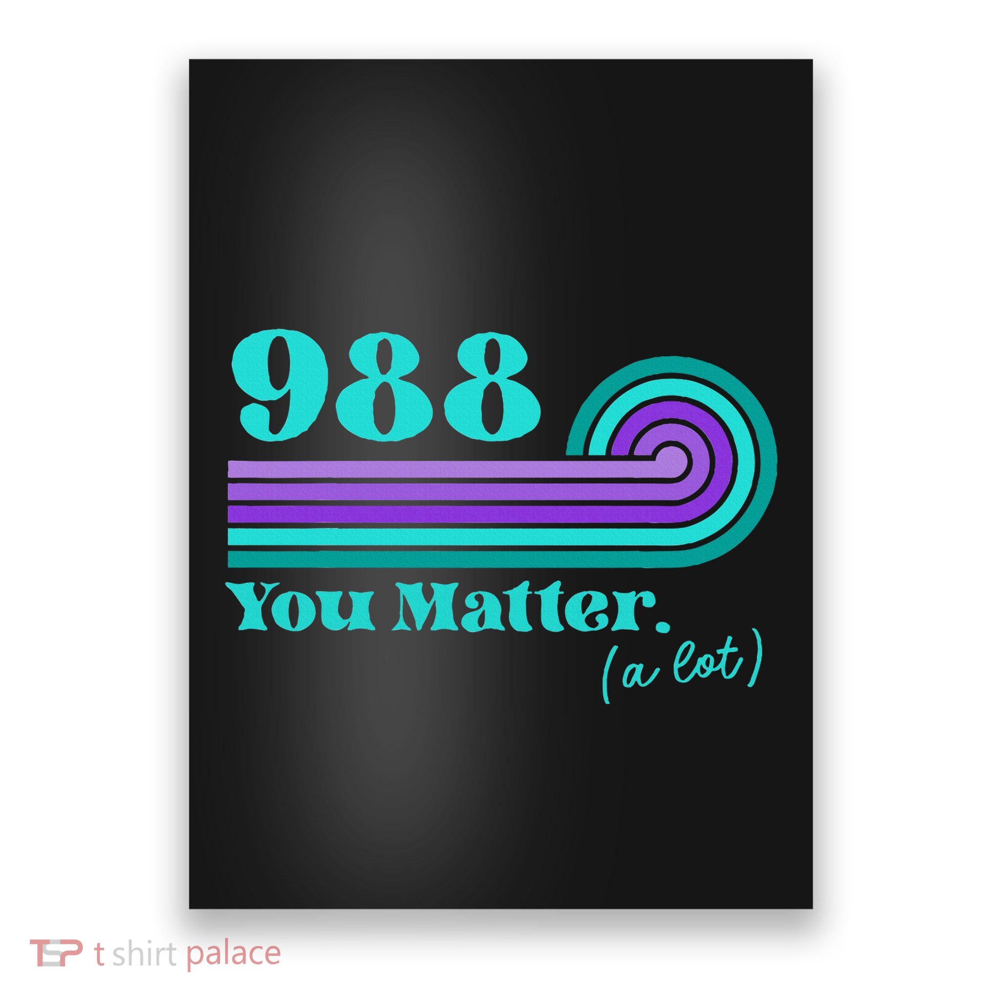 988 Suicide Prevention Mental Health Awareness Retro Teal Poster
