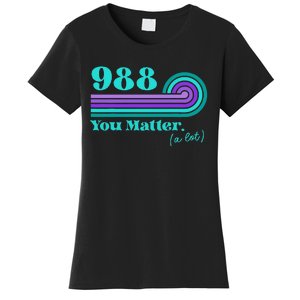 988 Suicide Prevention Mental Health Awareness Retro Teal Women's T-Shirt